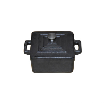 Mini cocotte de hierro fundido aprobado por LFGB, mini olla negra